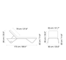 Load image into Gallery viewer, Barceloneta Outdoors Sun Lounger with Wheels