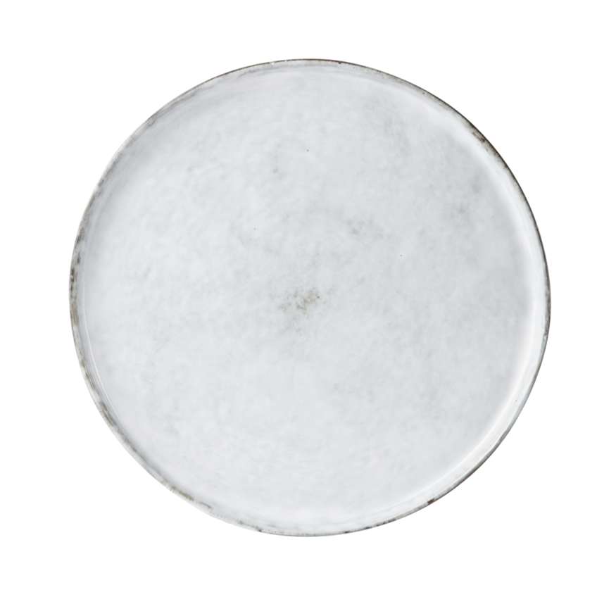 HKliving White-washed Round Dinner Plate