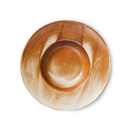 HKliving Rustic Cream/Brown Pasta Plate