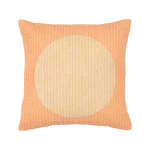 Quilted Full Moon Cushion Cover - Coral & Beige