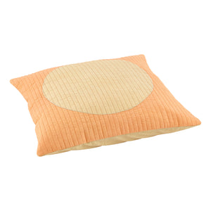 Quilted Full Moon Cushion Cover - Coral & Beige