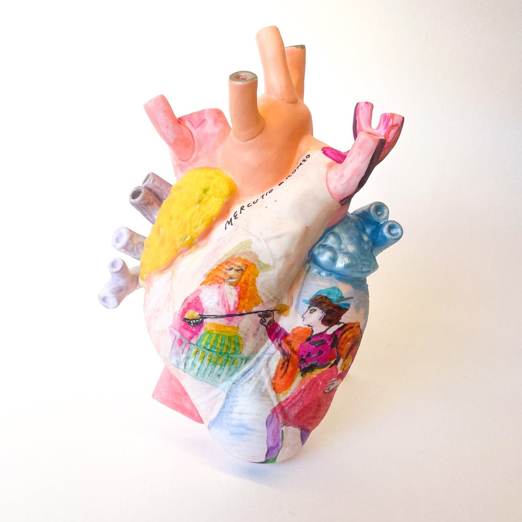 YiMiao Shih Limited Edition Handpainted Heart Sculpture