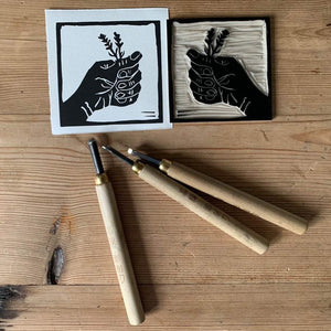 Lavender Hand Handprinted Card