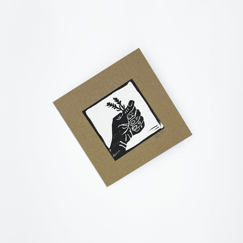 Lavender Hand Handprinted Card