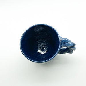 Blue Twisted Handle Mug