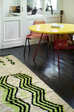 Load image into Gallery viewer, HKliving Hand Knotted Woollen Runner Neon Green