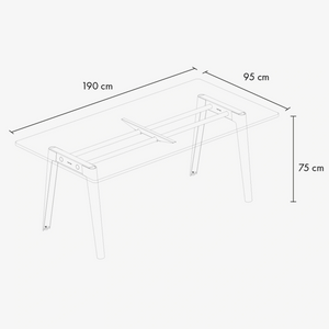 Tiptoe New Modern Rectangular Dining Table | Recycled Plastic