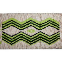 Load image into Gallery viewer, HKliving Hand Knotted Woollen Runner Neon Green