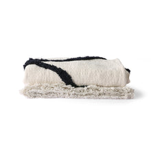 Load image into Gallery viewer, HKliving Off White Soft Woven Throw With Tufted Line