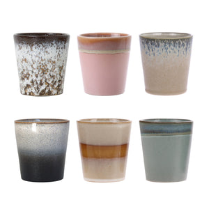 HKliving 70's Ceramic Oberon Coffee Cups - Set of Six