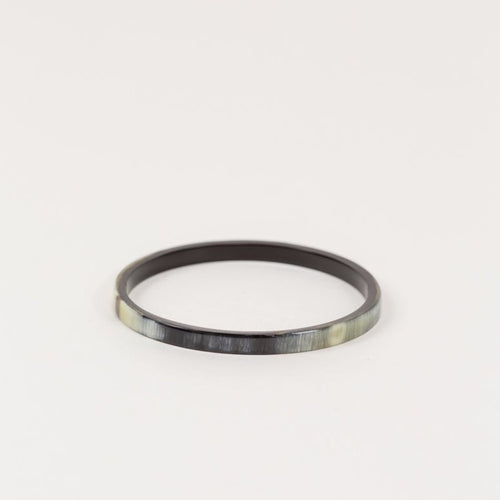 Bandeau Bracelet in Marbled Black Horn