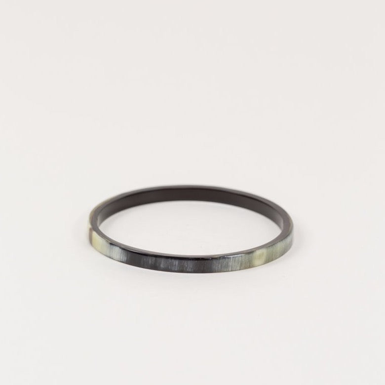 Bandeau Bracelet in Marbled Black Horn