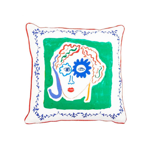 The Woman's Head Cushion Cover