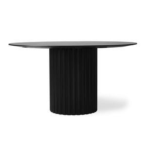 HKliving Black Pillar Dining Table Round