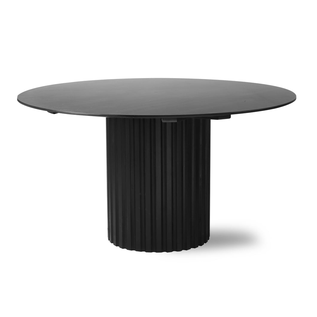 HKliving Black Pillar Dining Table Round