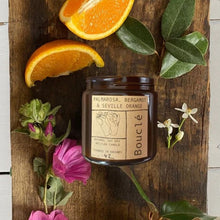 Load image into Gallery viewer, Palmarosa, Bergamot, Sevillian Orange &amp; Bay Soy Wax Candle