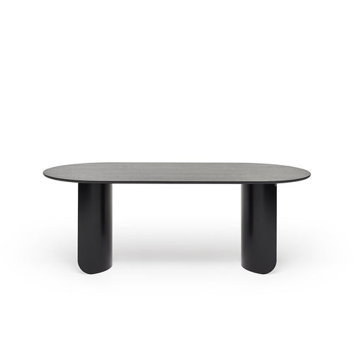 Monotone Plateau Oval Dining Table
