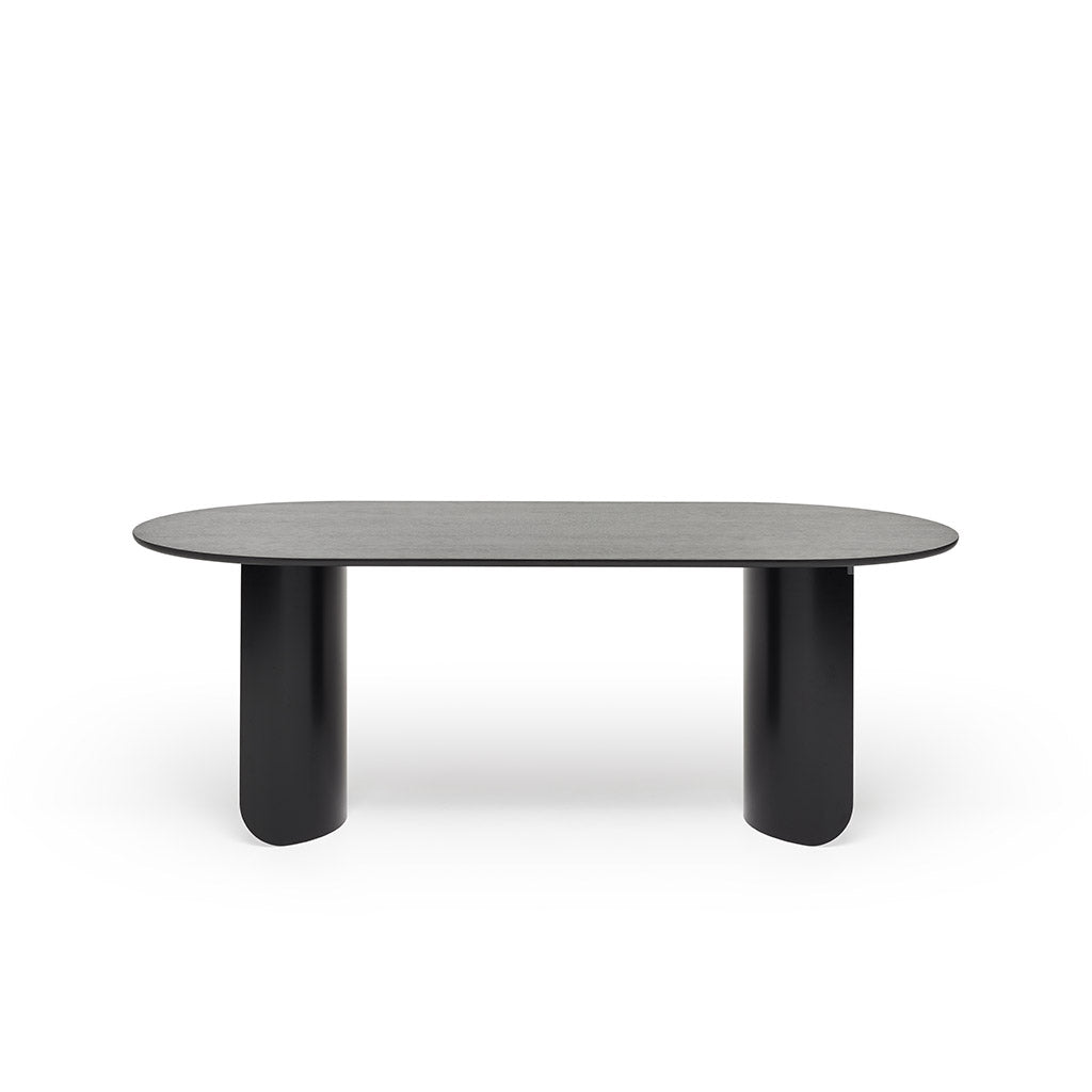 Monotone Plateau Oval Dining Table