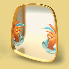 Load image into Gallery viewer, TOILETPAPER Hands With Snakes Gold Mirror